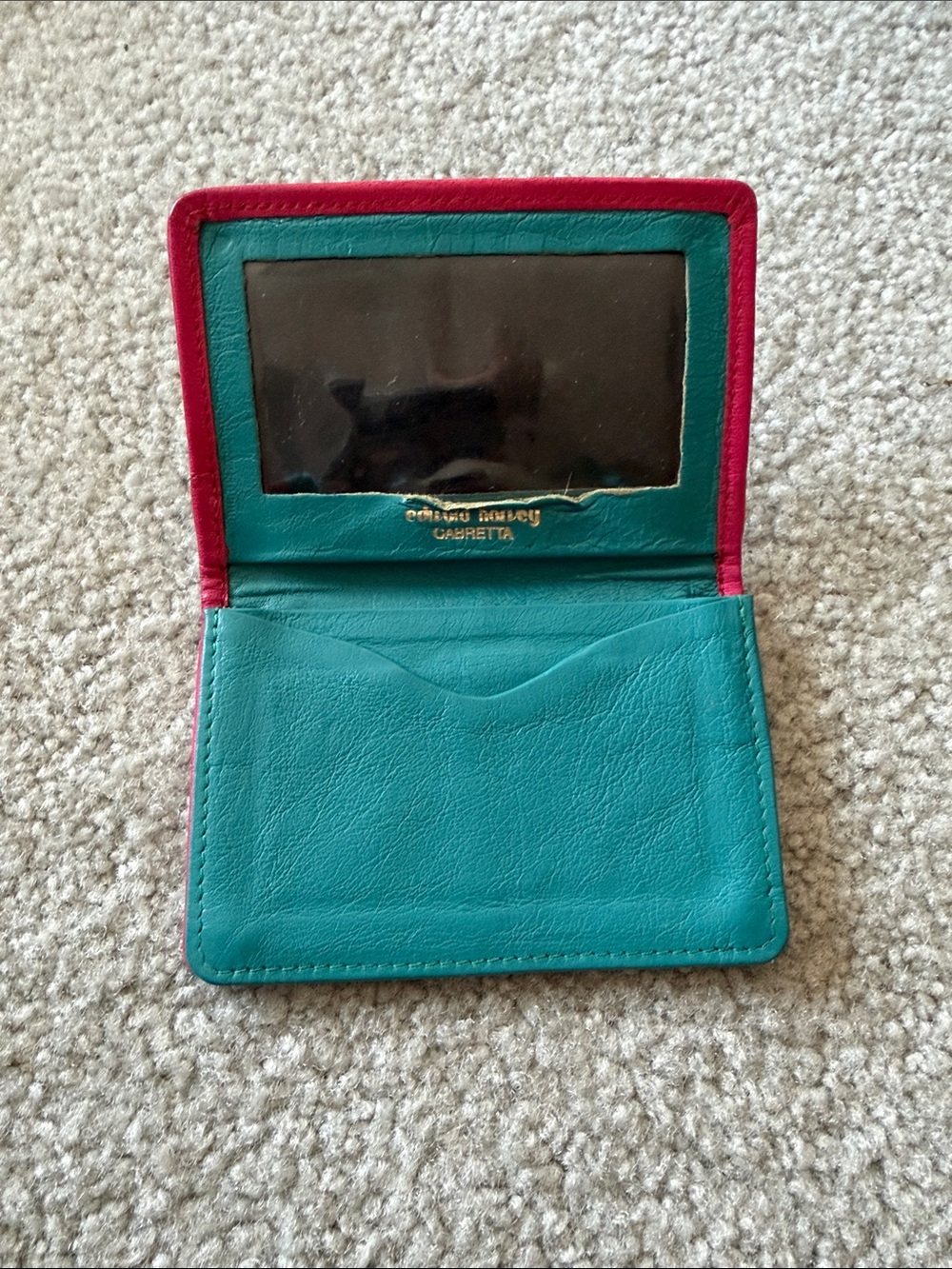 vintage Edward Harvey Cabretta Leather ID and Card Wallet
